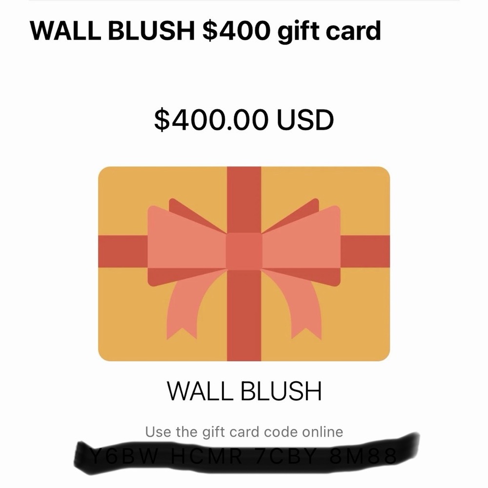 $400 Wall Blush Gift Card for $300